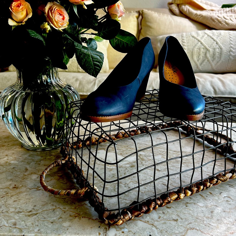 Softwalk Kolette Nubuck Suede Navy Blue Comfort Pumps